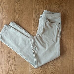 Men's khaki Lululemon ABC Pant.